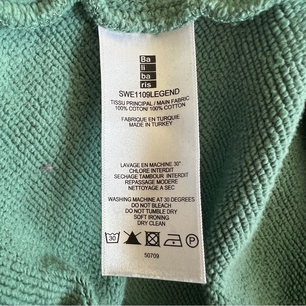 Balibaris Au Charme Franais Mint Green Cotton Graphic Crewneck Sweatshirt M — image 7 of 7